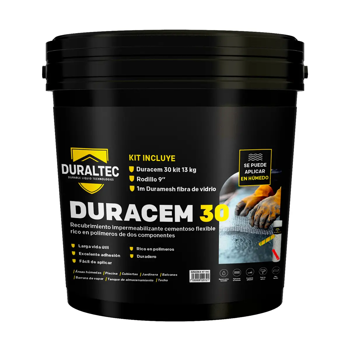 Impermeabilizante Duracem híbrido Impermeabilizante cementicio híbrido flexible de alta resistencia ideal para cisternas, no contamina el agua.