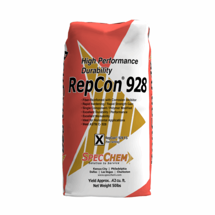 RepCon® 928 es un mortero de reparación para concreto, mono componente, modificado con polímeros, reforzado, con fibras, de fraguado rápido para usarse en pisos de concreto, pavimentos en autopistas, losas de puentes y otras aplicaciones que requieren el uso rápido de la estructura o rápido trafico.