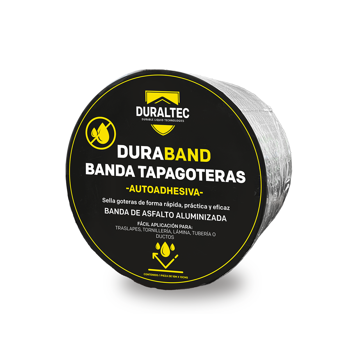 Tapagoteras Duraband rollo BANDA TAPAGOTERAS DE ASFALTO ALUMINIZADA FLEXIBLE AUTOADHESIVA Guatemala
